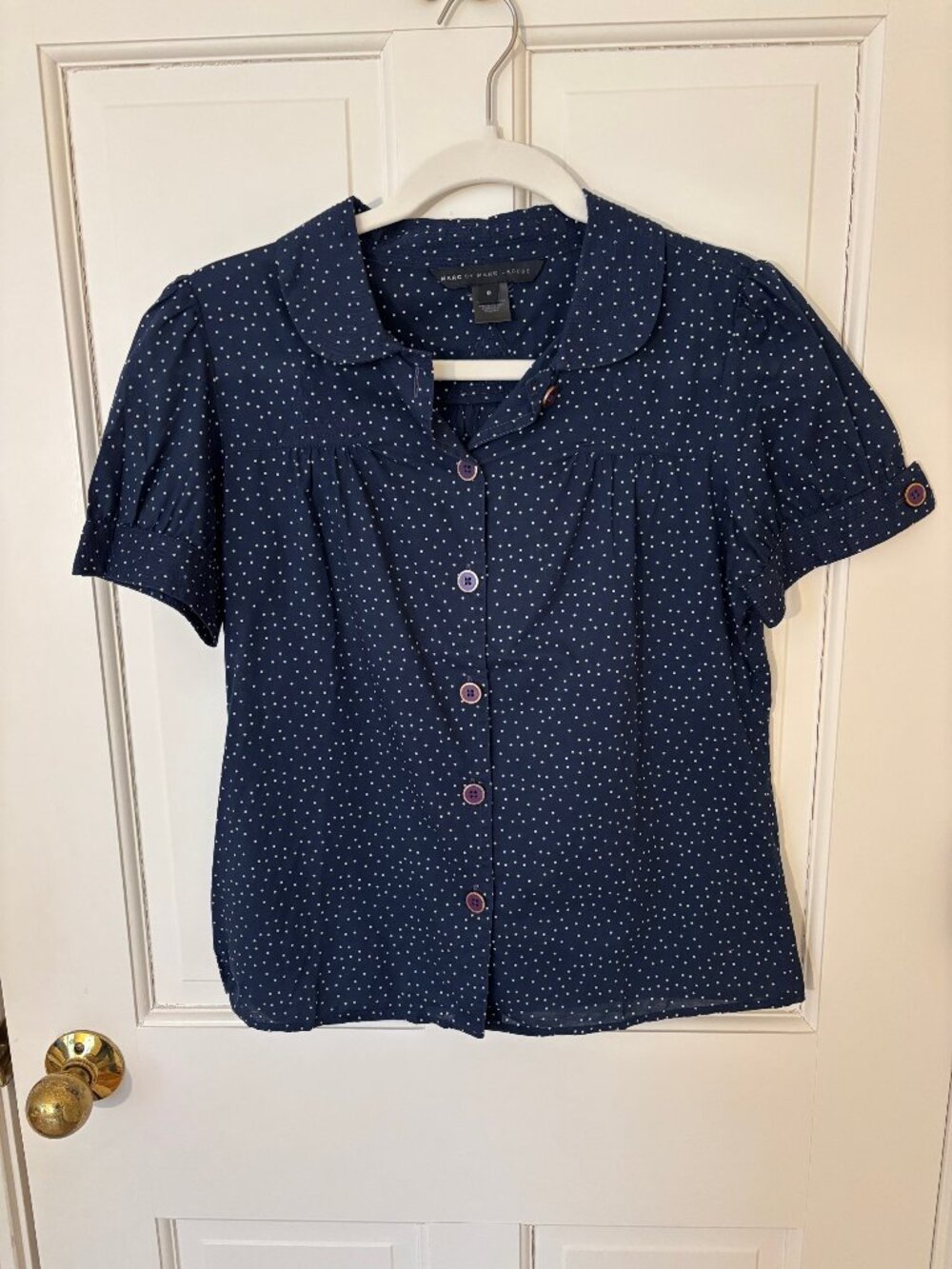 Marc by Marc Jacobs Short Sleeve Button Down Blouse